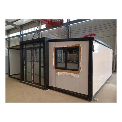 Mobile Home Camping Container House with Optional Steel Door Double Wing Folding Room