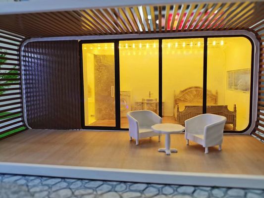 Rock Wool Sandwich Panel Wall Luxury Apple Cabin Container House for Space Capsule