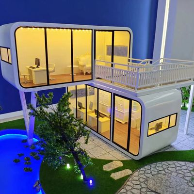 Rock Wool Sandwich Panel Wall Luxury Apple Cabin Container House for Space Capsule