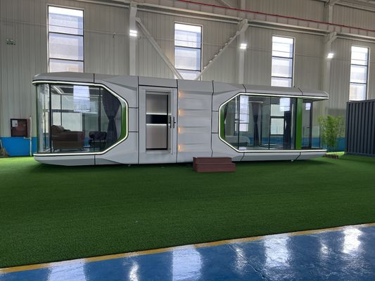 Hotel Accommodation 38 M2 Model E7 Solar Capsule House With Luxury Apple Cabin Design