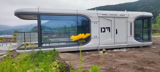 Hotel Accommodation 38 M2 Model E7 Solar Capsule House With Luxury Apple Cabin Design