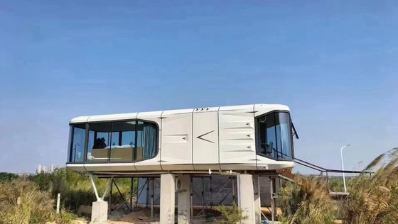 Hotel Accommodation 38 M2 Model E7 Solar Capsule House With Luxury Apple Cabin Design