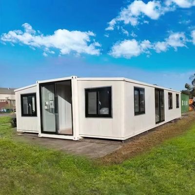 Aluminum Window Prefab Container House with Double Wing Folding Room and Easy Expansion