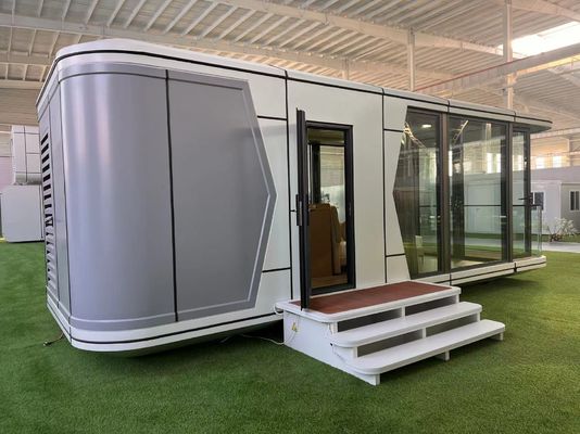 Outdoor Container Home with Capsule House Design and Rock Wool Sandwich Panel Wall