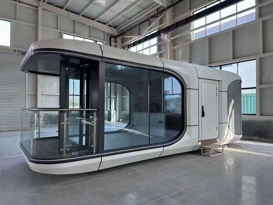 Outdoor Container Home with Capsule House Design and Rock Wool Sandwich Panel Wall