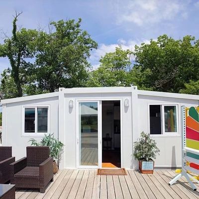 Mobile Home Camping Container House with Optional Steel Door Double Wing Folding Room