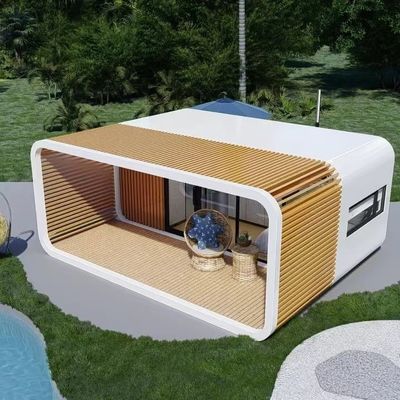 Apple Cottage Glass House Prefabricated Bungalow with Cut Board Wall and Aluminium Plate