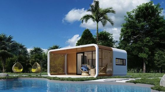 Apple Cottage Glass House Prefabricated Bungalow with Cut Board Wall and Aluminium Plate