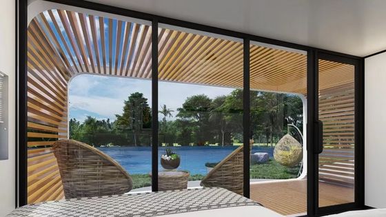 Apple Cottage Glass House Prefabricated Bungalow with Cut Board Wall and Aluminium Plate