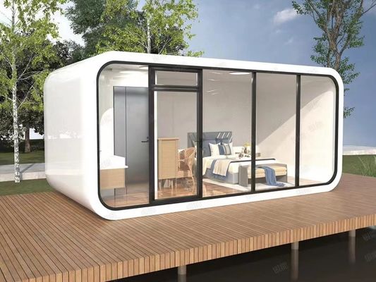 Glass House Living Space Prefabricated Bungalow Customized Color