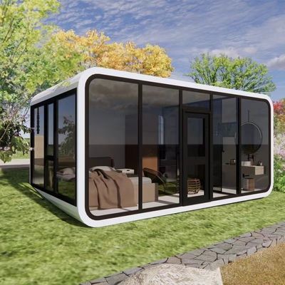 Glass House Living Space Prefabricated Bungalow Customized Color
