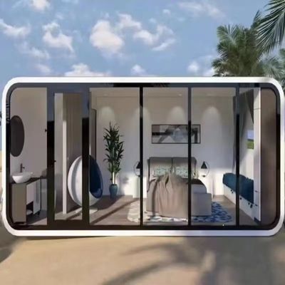 Glass House Living Space Prefabricated Bungalow Customized Color