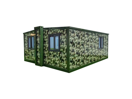 20 Foot Red Steel Door Double Wing Expansion Box Habitable Container Outdoor Living