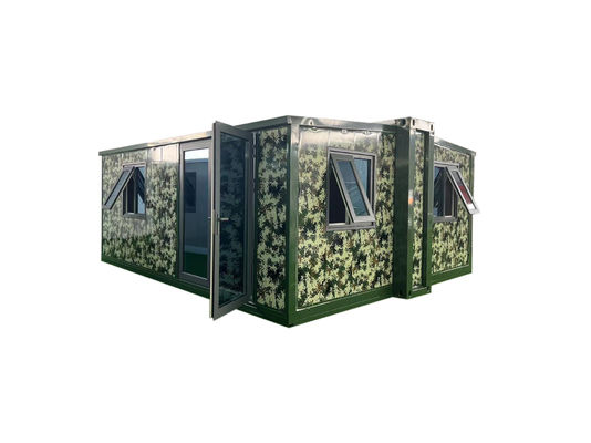 20 Foot Red Steel Door Double Wing Expansion Box Habitable Container Outdoor Living