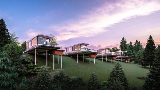 Smart Windproof Hotel Building Mobile Prefab Space Capsule House with MGO Board Floor