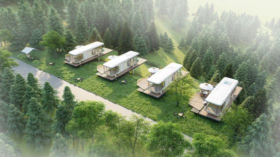 Smart Windproof Hotel Building Mobile Prefab Space Capsule House with MGO Board Floor