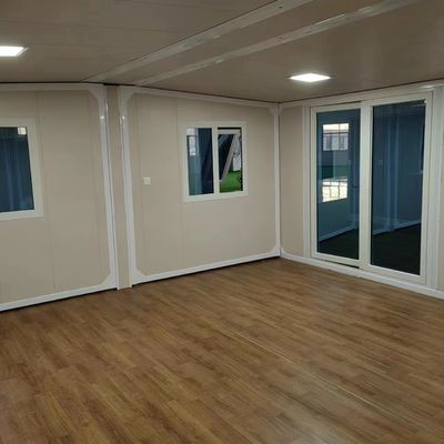 MGO Board Floor Prefabricated Foldable Office Double-wing Expansion Box with 2 Bedroom