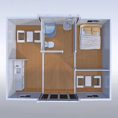 Quick Install of Small 20ft and 40ft Modular Mobile Homes with Two Wing Container Houses