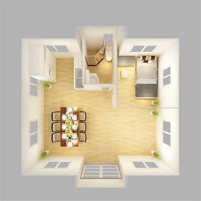 Expandable Prefab Container Home with Double Wing Folding Room and MGO Board Floor