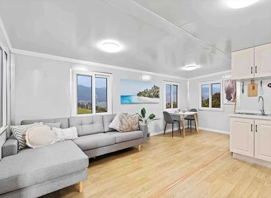 Expandable Prefab Container Home with Double Wing Folding Room and MGO Board Floor