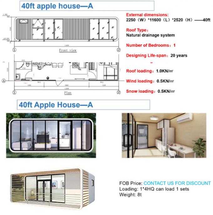 Modular Prefab Tiny Homes Container Office Portable Apple Home Pod ...
