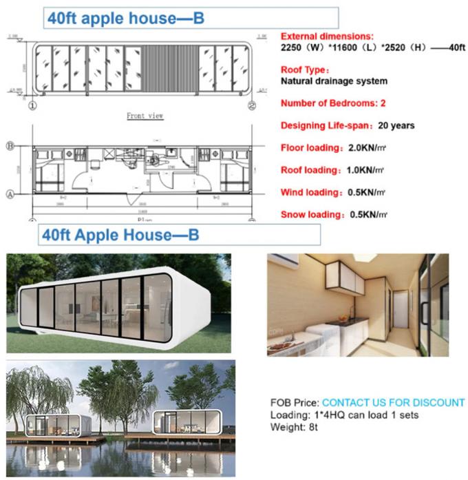 Modular Prefab Tiny Homes Container Office Portable Apple Home Pod ...
